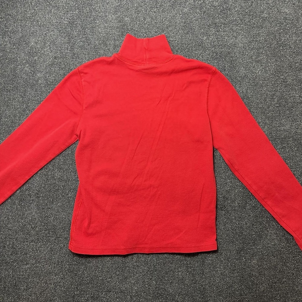 Y2K Polo Jeans Ralph Lauren Shirt Womens Medium Red Mock Neck Long Sleeve Tee - Picture 5 of 9